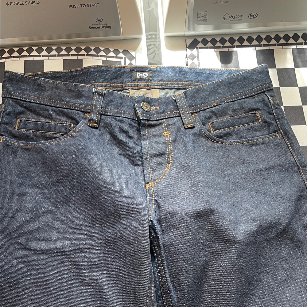 D&G Men's Dark Indigo Slim Straight Jeans